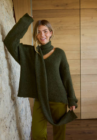 Knitted Scarf Sweater