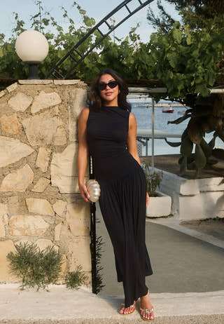 Gathered Side Maxi Dress