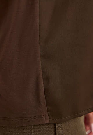 Viellette S/S Satin Top Brown