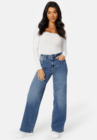 Onlmadison Blush HW Wide Denim Blue