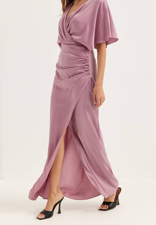 Wrap Satin Gown