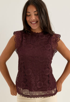 Pcolline SL Lace Top Purple