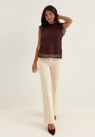 Pcolline SL Lace Top Purple