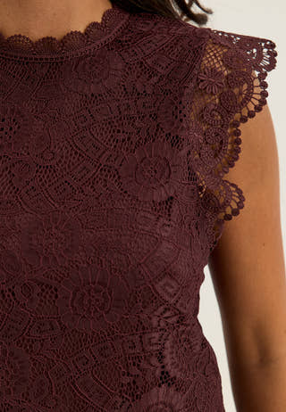 Pcolline SL Lace Top Purple