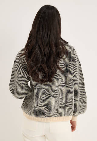 Pcjenna LS O-neck knit Grey