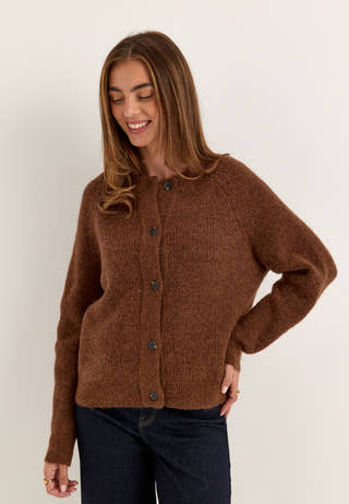 Slflulu Ls Knit Short Cardigan Red