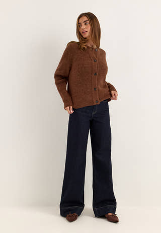 Slflulu Ls Knit Short Cardigan Red