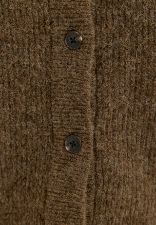 Slflulu Ls Knit Short Cardigan Brown