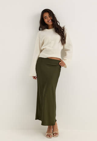 Viellette Hw Midi Skirt Green