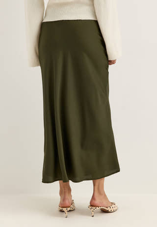 Viellette Hw Midi Skirt Green