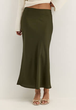 Viellette Hw Midi Skirt Green