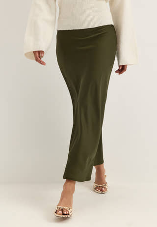 Viellette Hw Midi Skirt Green