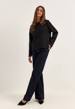 OBJREYNARD O-NECK PULLOVER Black