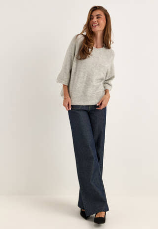 Onlsimoni 3/4 PULLOVER KNIT Grey