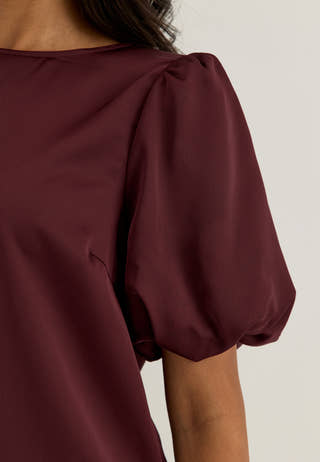 Viellette 2/4 SATIN PUFF TOP Red