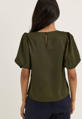 Viellette 2/4 SATIN PUFF TOP Green