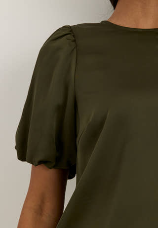Viellette 2/4 SATIN PUFF TOP Green