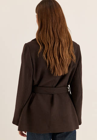 Short Wool Blend Coat White