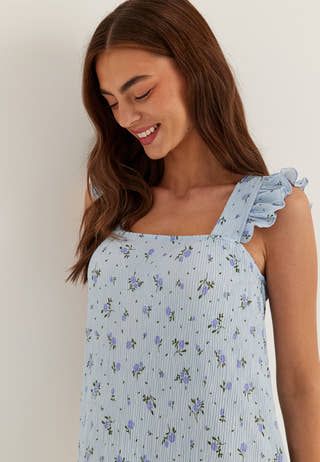 Pcflora Strap Flounce Dress