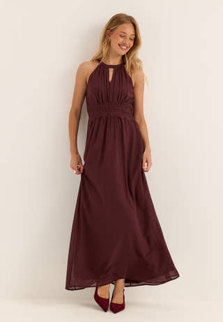 Vimilina Halterneck Maxi Dress Purple