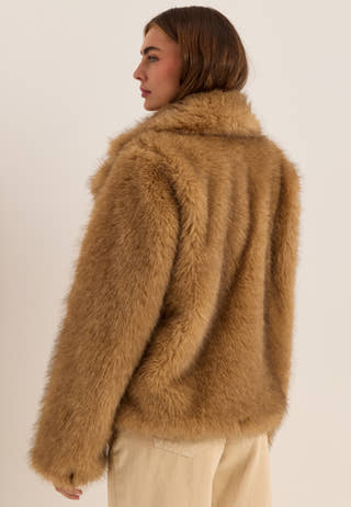 Faux Fur Jacket Brown