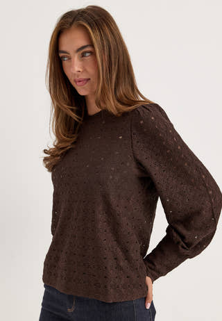 Objlaila L/S RE Top Brown
