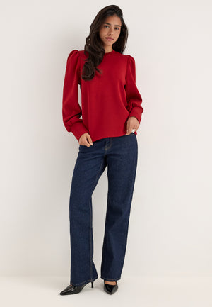 Objandrea Re L/S O-NECK TOP Red
