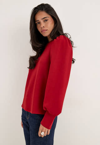 Objandrea Re L/S O-NECK TOP Red