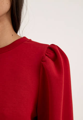 Objandrea Re L/S O-NECK TOP Red