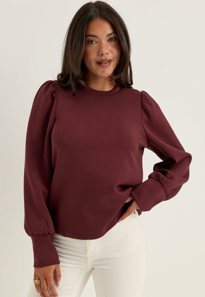 Objandrea Re L/S O-NECK TOP Red