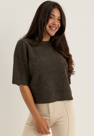 Vmboom 2/4 O-NK OVERSIZE PULLOVER Brown