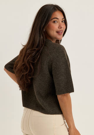Vmboom 2/4 O-NK OVERSIZE PULLOVER Brown