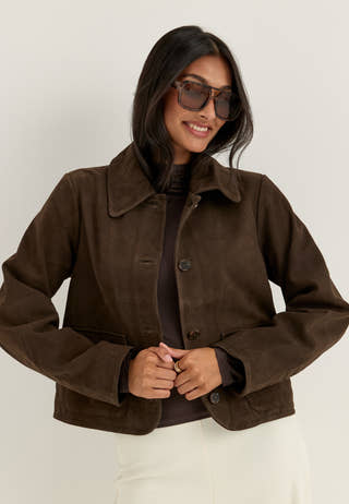 Slfkaya Suede Jacket Brown