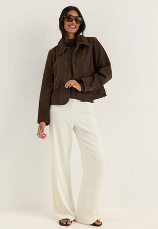 Slfkaya Suede Jacket Brown