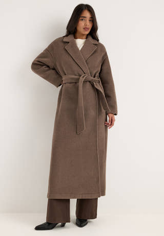 Objclara Oversize Wool Coat Brown