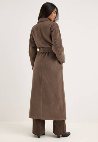 Objclara Oversize Wool Coat Brown