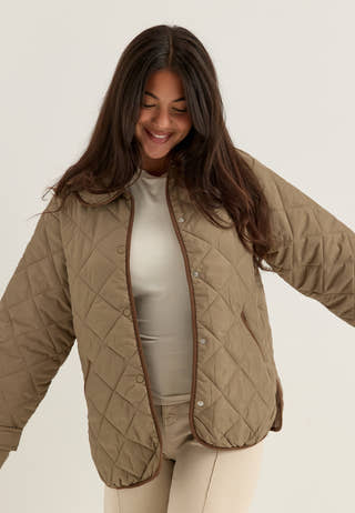Pcemily Short Quilted Jacket Grey