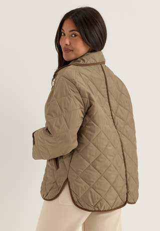 Pcemily Short Quilted Jacket Grey