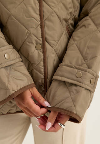 Pcemily Short Quilted Jacket Grey