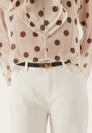 Leather Belt With Turn Lock
