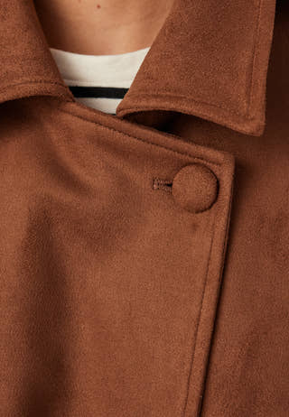 Belted Faux Suede Jacket
