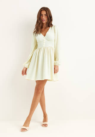 Structure Button Mini Dress