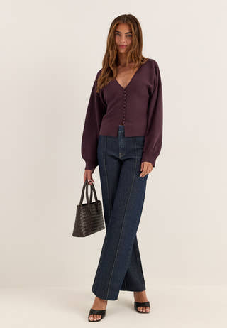 Knitted Cardigan Purple