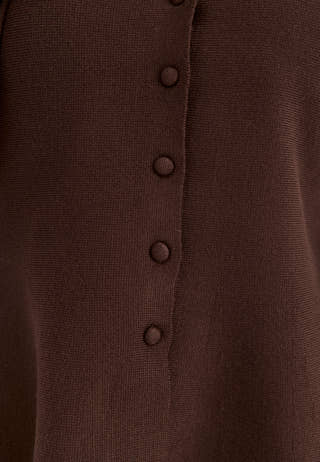 Knitted Peplum Cardigan Brown
