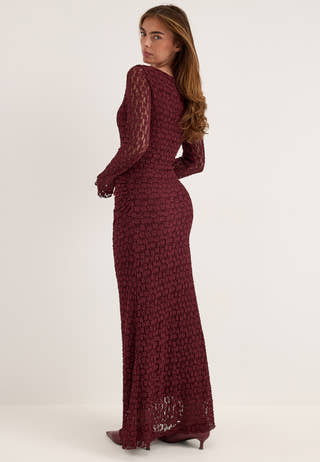 Lace Ankle Dress Red