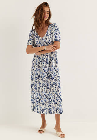 Butterfly Tie Back Midi Dress