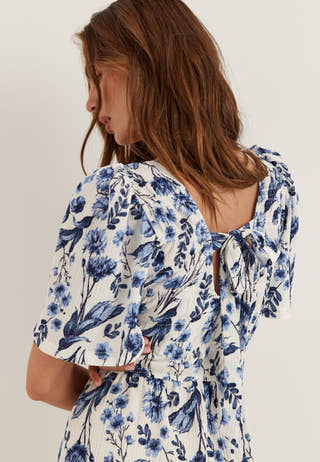 Butterfly Tie Back Midi Dress