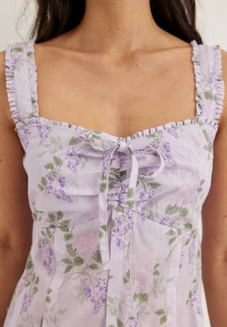 Frill Detail Cotton Midi Dress