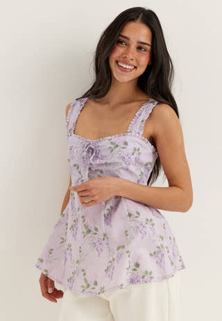 Frill Detail Cotton Singlet