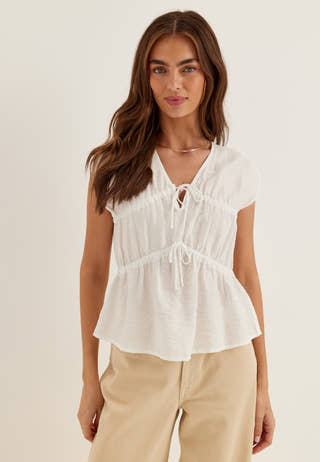 Viscose Tie Detail Blouse